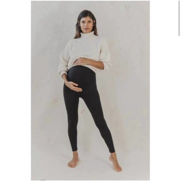BLANQI Leggings Womens Small Black Maternity Belly Support Stretch High Rise - Picture 1 of 8